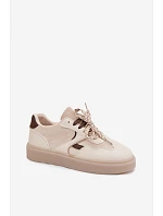 Dámské tenisky s dvojitými šněrováním světle béžové Relisa