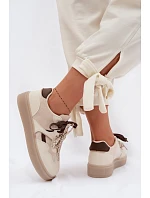 Dámské tenisky s dvojitými šněrováním světle béžové Relisa