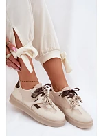 Dámské tenisky s dvojitými šněrováním světle béžové Relisa