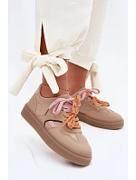 Dámské Tenisky S Dvojitými Šňůrkami Světle Hnědé Relisa