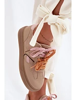 Dámské Tenisky S Dvojitými Šňůrkami Světle Hnědé Relisa