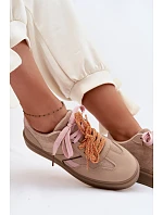 Dámské Tenisky S Dvojitými Šňůrkami Světle Hnědé Relisa