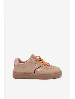 Dámské Tenisky S Dvojitými Šňůrkami Světle Hnědé Relisa