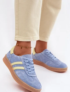 Kožené semišové dámské tenisky LR61-7089 Modré