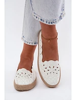 Dámské espadrilky s otvorem s květinami bílé Merivelle