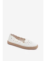 Dámské espadrilky s otvorem s květinami bílé Merivelle