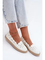 Dámské espadrilky s otvorem s květinami bílé Merivelle