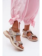 Kožené vzorované dámské sandály v sportovním stylu Morenia