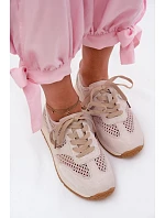 Dámské síťované tenisky z semiše světle béžové Gelina