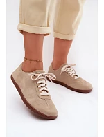 Kožené semišové dámské tenisky Barefoot Zazoo N1243 Béžové