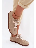 Kožené semišové dámské tenisky Barefoot Zazoo N1243 Béžové