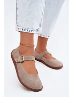 Baleríny Barefoot z přírodní semiš Zazoo 316 Cappuccino