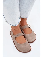 Baleríny Barefoot z přírodní semiš Zazoo 316 Cappuccino