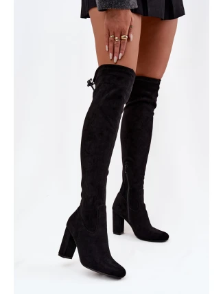 Dámské semišové kozačky na vysokém podpatku Černá Xamarin Dámské semišové kozačky na vysokém podpatku Černá Xamarin