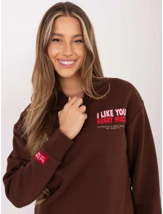 Mikina D10608BC02568J tmavě hnědá Mikina D10608BC02568J tmavě hnědá