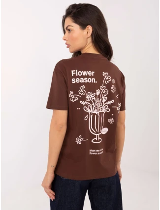 Tričko D12022AH02645V tmavě hnědé Tričko D12022AH02645V tmavě hnědé