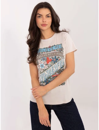 Tričko D12048M02556K light beige Tričko D12048M02556K light beige