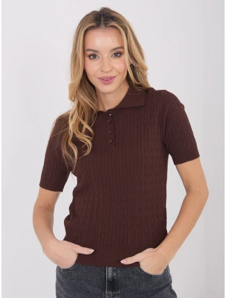 Svetr PM SW CV6679.32 tmavě hnědý Svetr PM SW CV6679.32 tmavě hnědý