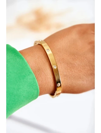 Ocelový Náramek S Kubickým Zirkonem Zlatý Lauren