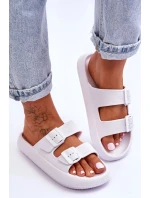 Dámské pěnové sandály s pruhy Bíle Sharmen