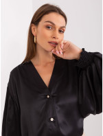 Černá dámská košile s ozdobnými knoflíky