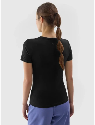 Dámské hladké tričko slim 4F - černé Dámské hladké tričko slim 4F - černé