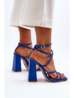 Módní modré sandály na vysokém podpatku Josette