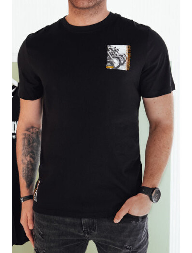 Pánské tričko s potiskem černé Dstreet RX5482