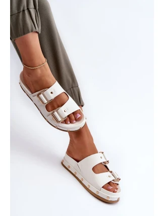 Dámské pantofle na platformě Big Star White Dámské pantofle na platformě Big Star White