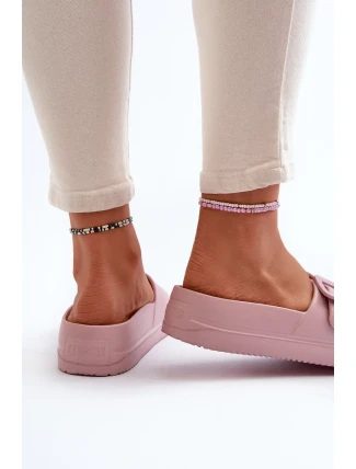 Dámské pěnové pantofle Big Star na platformě - růžová
