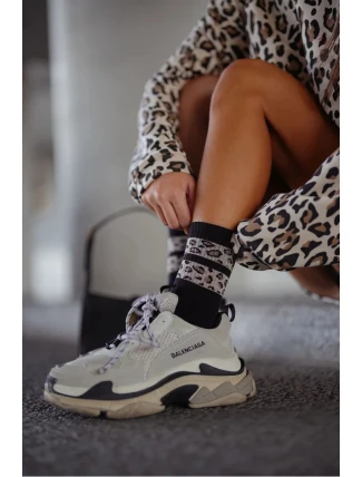 Dámské ponožky se dvěma cákancovými pruhy – černé Dámské ponožky se dvěma cákancovými pruhy – černé