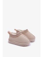 Dětské kotníkové sněhule na platformě s kožíškem Vilabria – světle béžové