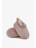 Dětské kotníkové sněhule na platformě s kožíškem Vilabria – světle béžové