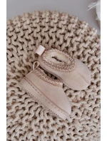 Dětské kotníkové sněhule na platformě s kožíškem Vilabria – světle béžové