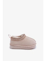 Dětské kotníkové sněhule na platformě s kožíškem Vilabria – světle béžové