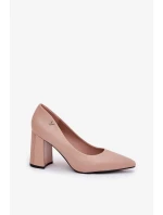 Elegantní dámské lodičky na širokém podpatku Vinceza – béžové Elegantní dámské lodičky na širokém podpatku Vinceza – béžové