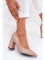 Elegantní dámské lodičky na širokém podpatku Vinceza – béžové Elegantní dámské lodičky na širokém podpatku Vinceza – béžové