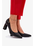Elegantní dámské lodičky na širokém podpatku Vinceza – černé Elegantní dámské lodičky na širokém podpatku Vinceza – černé