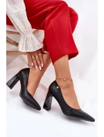Elegantní dámské lodičky na širokém podpatku Vinceza – černé Elegantní dámské lodičky na širokém podpatku Vinceza – černé