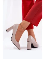 Elegantní dámské lodičky na širokém podpatku Vinceza – šedé Elegantní dámské lodičky na širokém podpatku Vinceza – šedé