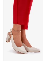 Dámské pohodlné lodičky na podpatku Sergio Leone – perlové Dámské pohodlné lodičky na podpatku Sergio Leone – perlové