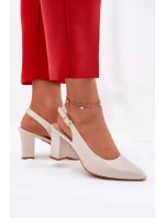 Dámské pohodlné lodičky na podpatku Sergio Leone – perlové Dámské pohodlné lodičky na podpatku Sergio Leone – perlové