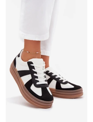 Dámské tenisky na platformě – bílo-černé