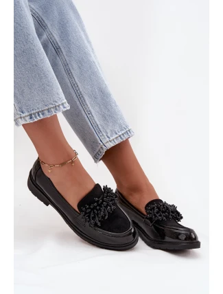Lakované dámské mokasíny S.Barski – černé