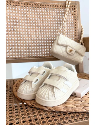 Dětské sportovní sneakers z eko kůže Renel – béžové