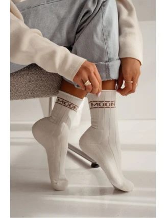 Dámské ponožky polofroté UNIQUE MOON – ecru Dámské ponožky polofroté UNIQUE MOON – ecru