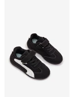 Dětské sportovní boty na suchý zip Perrin – černo-bílé