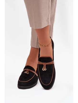 Dámské mokasíny (loafersy) z eko semiše Darwen – černé