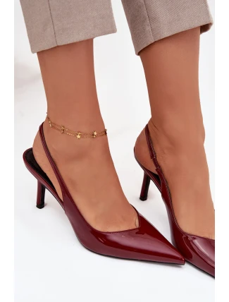 Dámské lakované lodičky na jehlovém podpatku Phelia – bordové Dámské lakované lodičky na jehlovém podpatku Phelia – bordové