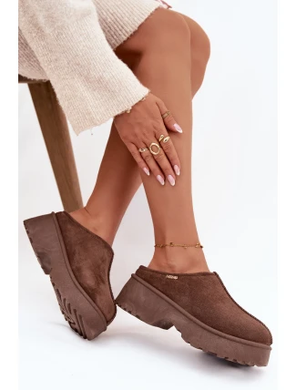 Dámské nízké sněhule na platformě Yrenna – hnědé Dámské nízké sněhule na platformě Yrenna – hnědé